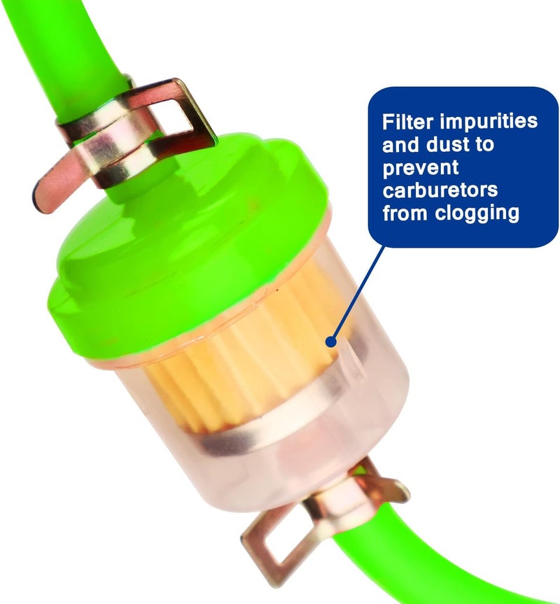 HOOUP Dirt Bike Gas Fuel Line Hose Fuel Filter for 50cc 110cc 125cc TaoTao Coolster Apollo GY6 Motorcycle Pit Bike Motocross Pocket Bike Chinese Atv Four Wheeler Moped Scooter Quad Go Kart Parts Green - Image 5